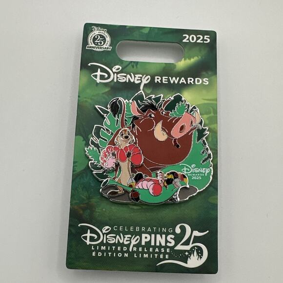 Disney Other - 2025 Disney Parks Lion King Visa Rewards Timon & Pumbaa Pin LR W/card